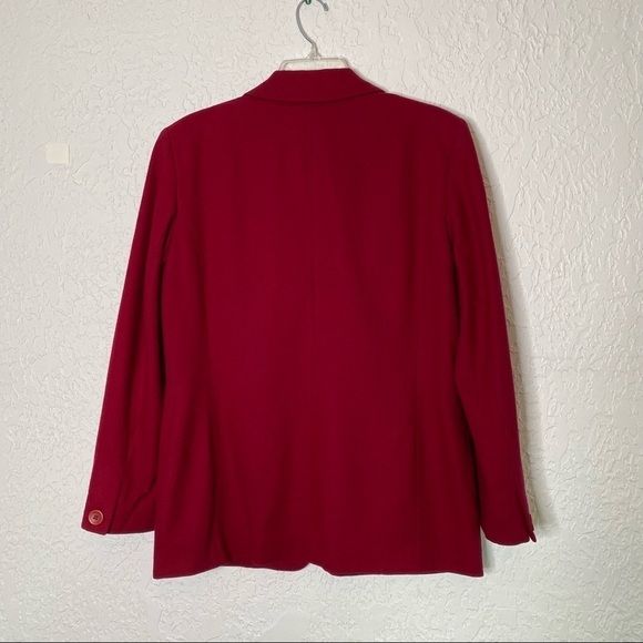 Pendleton Red 100% Virgin Wool 2 Pc. Suit Blazer Jacket Size 6 Skirt Size 12 - Picture 6 of 12
